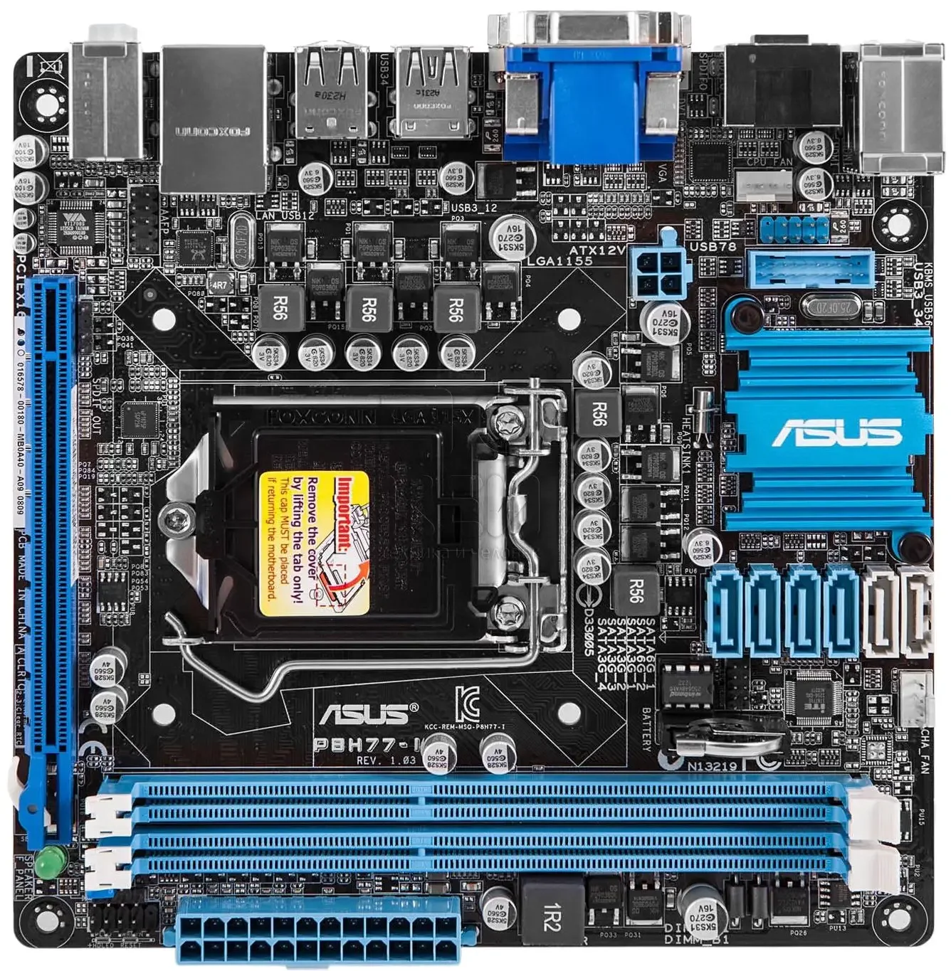Used ASUS P8H77-I Mini-ITX Motherboard LGA 1155 Intel H77 DDR3 16GB support Core i3-2120 3220 3240 2320 2400  3470S 3770 cpu