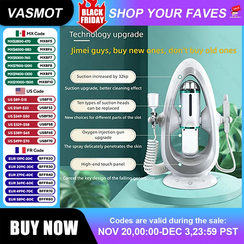 Multifunctional Beauty Device Blackhead Removal Claening Facial Massager Hydration Moisturizing Unclog Pores Skin Care Tool Home