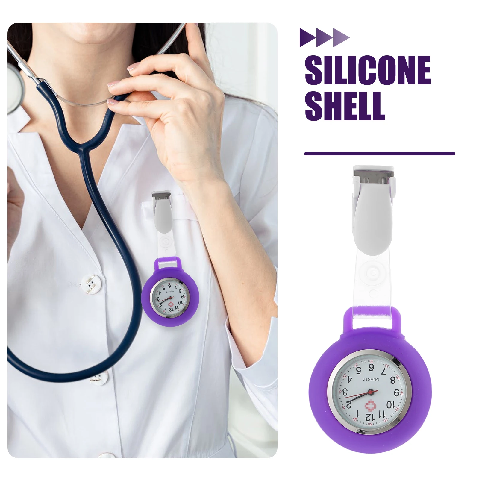 

Convenient Nurse Clock Multi Function Clip Watch for Healthcare Workers Pocket Timepiece Lapel Hanging Accessory for Doctors