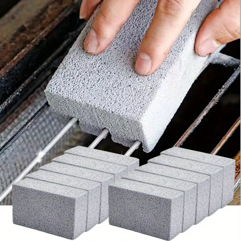 2Pcs Grill Griddle Cleaning Brick Block Ecological Grill Cleaning Brick De-Scaling Cleaning Stone for Removing Stains BBQ