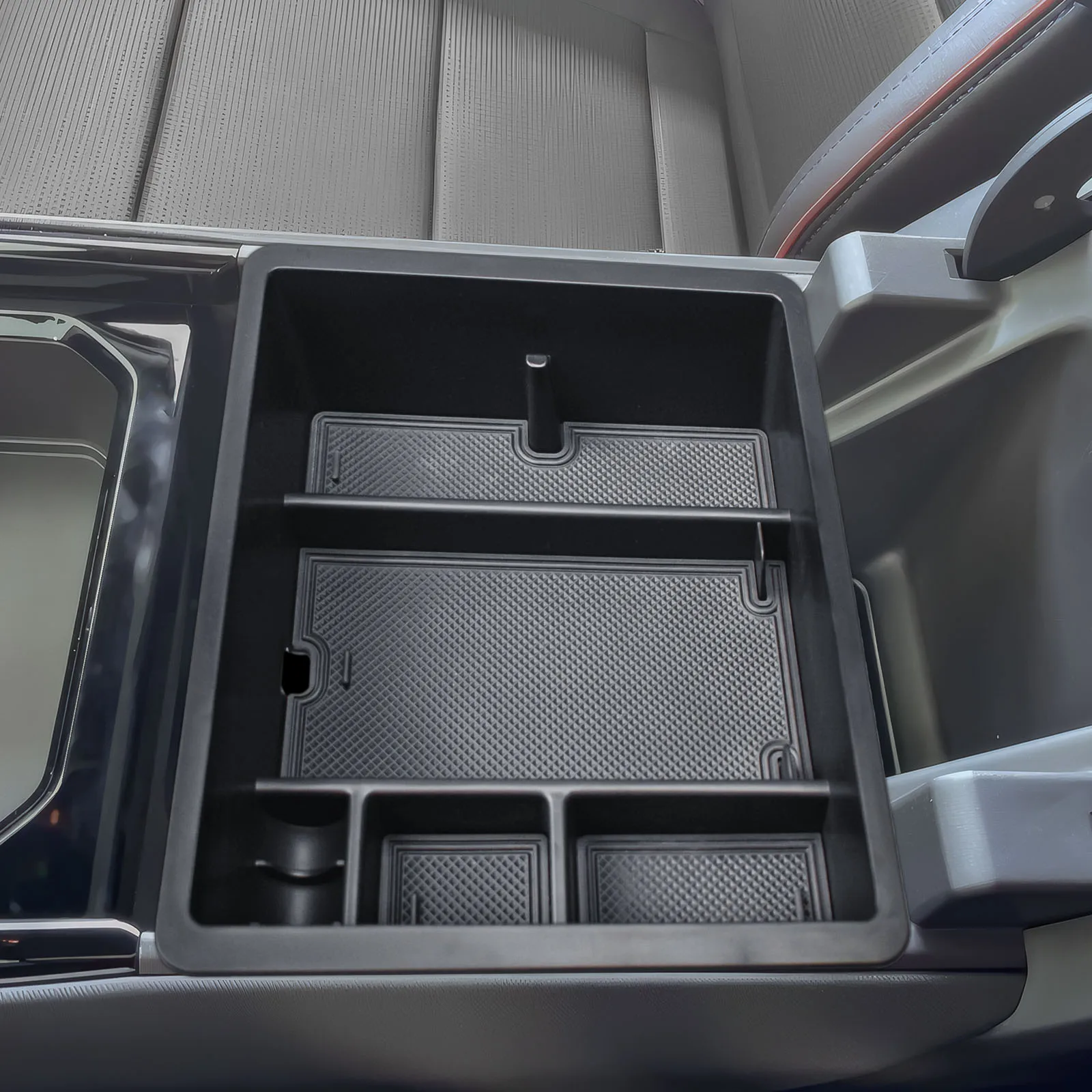 Center Console Organizer for 2024-2025 Chevy Silverado EV Work Truck (WT)/RST First Edition/LT Armrest Storage Box Accessories
