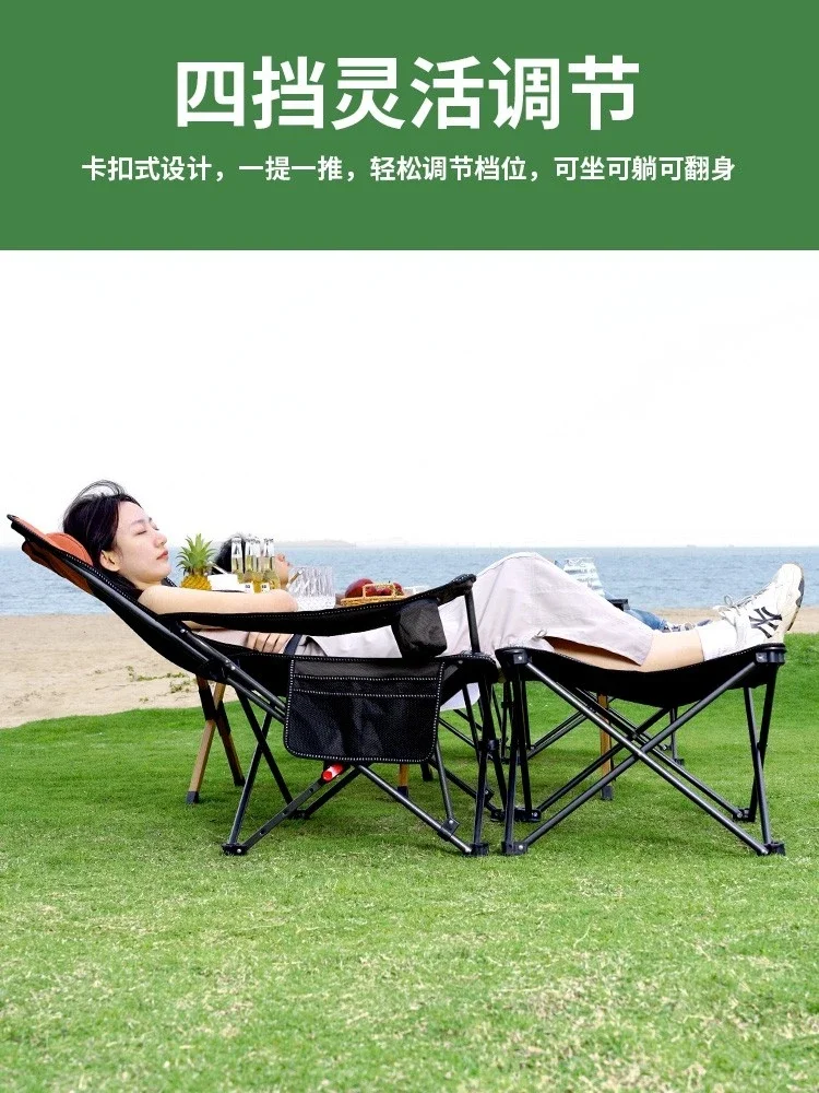 

Lazy outdoor folding chair canvas chair lunch break recliner portable car nap bed camping chair hospital escort bed