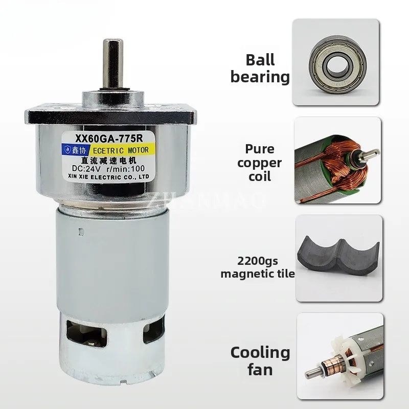 60GA775 DC Deceleration Motor 12V24V Micro Low-speed Motor with Adjustable Speed and High Torque Motor