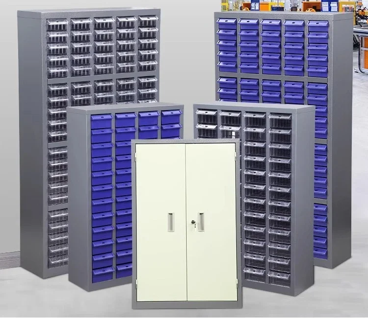 

Drawer type hardware parts storage cabinet