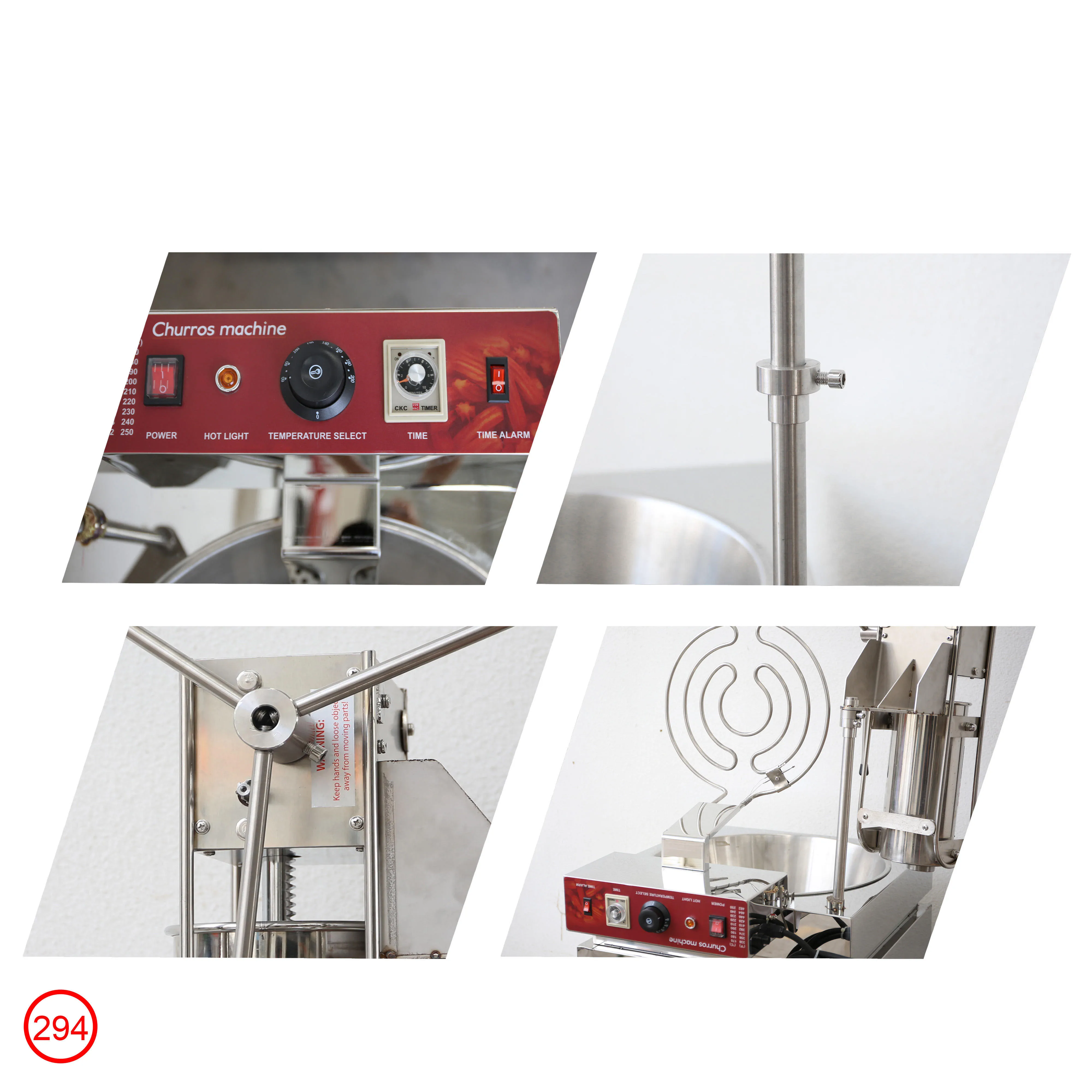 5L Vertical Spanish Churros Maker With Fryer Commercial Manual Churros Machine Maquina De Churros Snack Machine With 30L Fryer