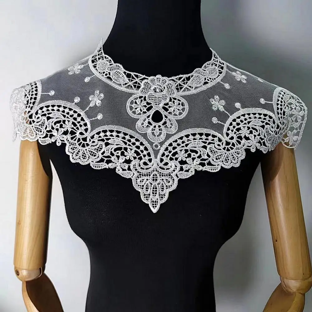 Polyester Silk Lace Collar Embroidered Lace Collar Trim for Diy Sewing Supplies Women's Hollow Out for Wedding for Clothes