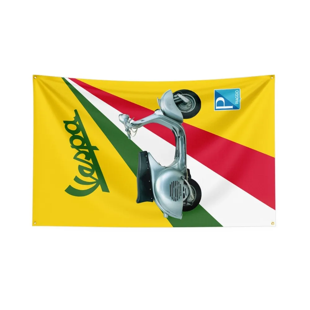 Italy Vespa Scooter Flag Polyester Digital Printing Moto Banner