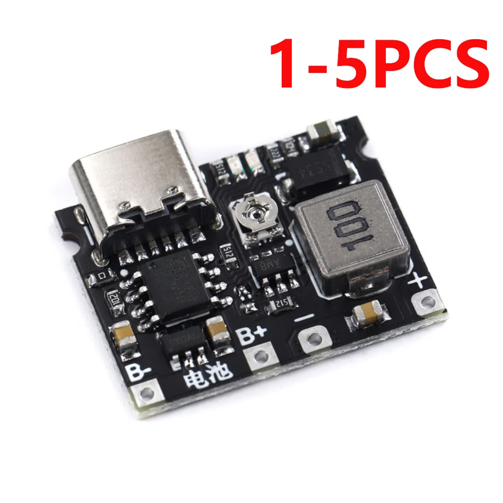 1-5PCS Type-C USB 3.7V 4.2V 1A 5W Lithium Li-ion 18650 Battery Charger Board DC-DC Step Up Boost Module TP4056 DIY Kit Parts