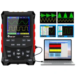 TOOLTOP 120MHz oscyloskop cyfrowy 2-kanałowy 500MSa/S częstotliwość próbkowania 10Hz-100KHz Generator sygnału sinusoidal fala trójkątna fali kwadratowej