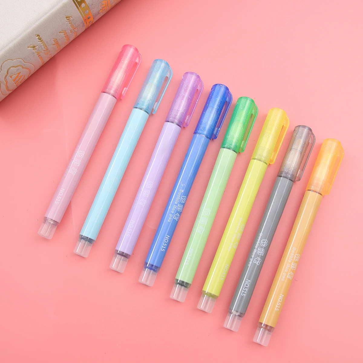 

1 Box of 8pcs Writer Pen Highlighter Pen Outline Pen Stationery Supplies Fluorescent Marker Pens for Students Officer (Colo
