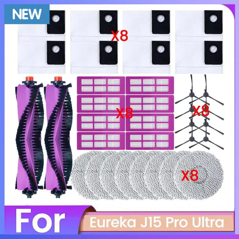 

A60P 34PCS Foreureka J15 Pro Ultra Accessories Kit Brush Hepa Filter Mop Cloth Dust Bag Parts