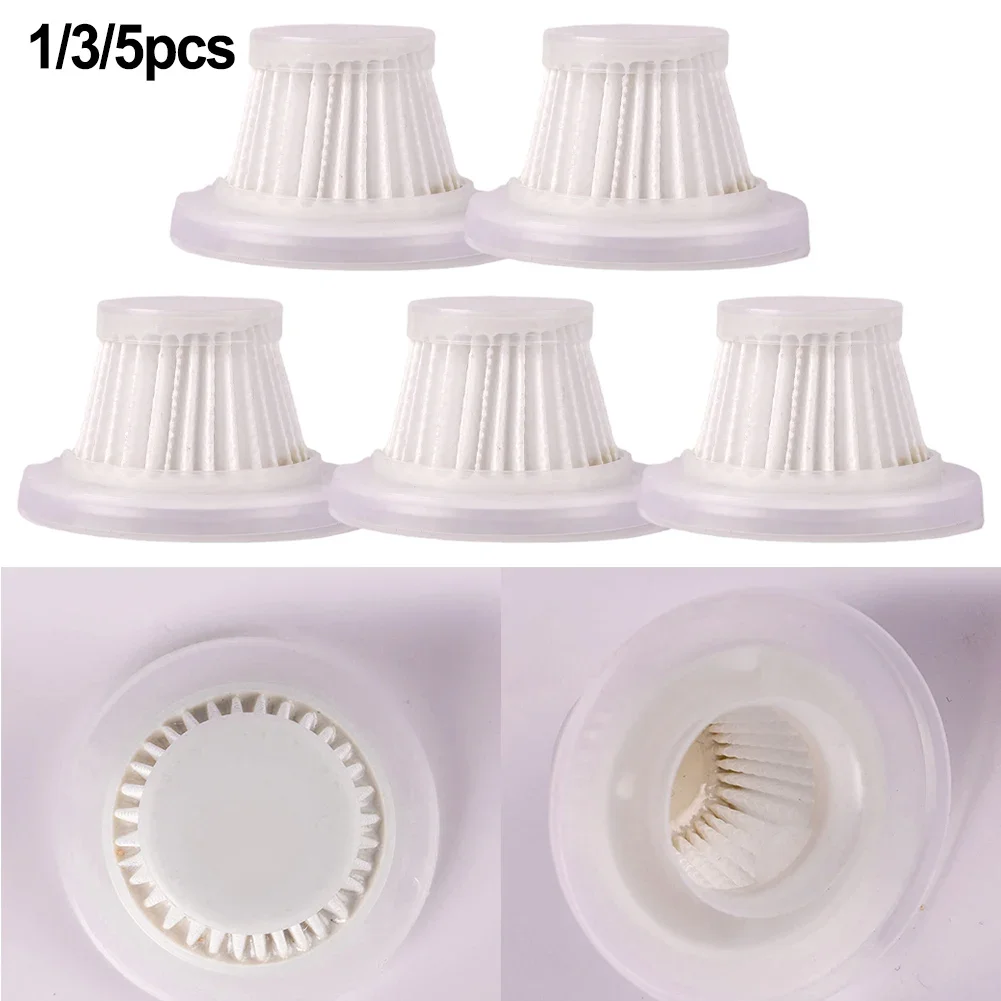 1/3/5pcs Filters For Car Hand Vacuum Cleaner Portabe Cordless Microfilter Household Cleaning Tool Spare Parts Replacement