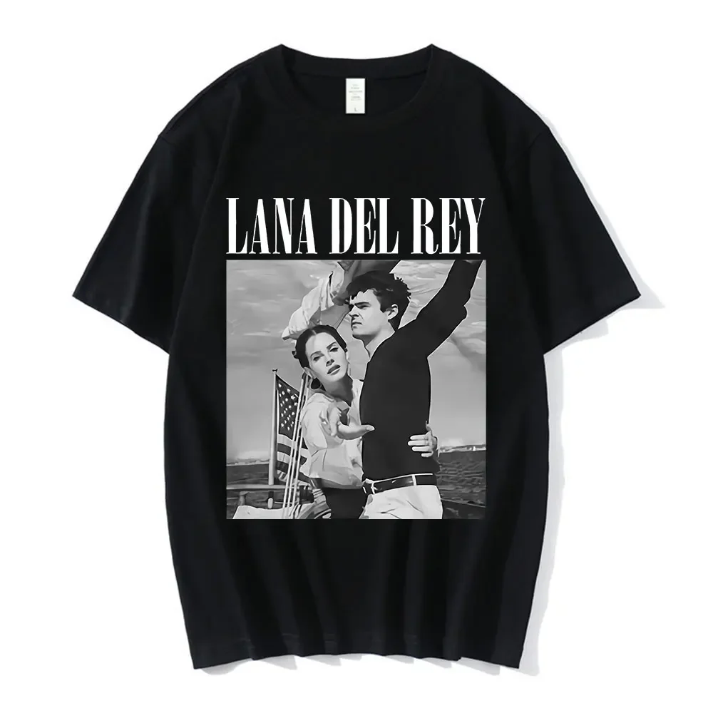 90s Singer Lana Del Rey Ldr Sailing Graphics T-Shirt Unisex Harajuku Men Vintage Short-Sleeve T-Shirts Oversized Tees Streetwear