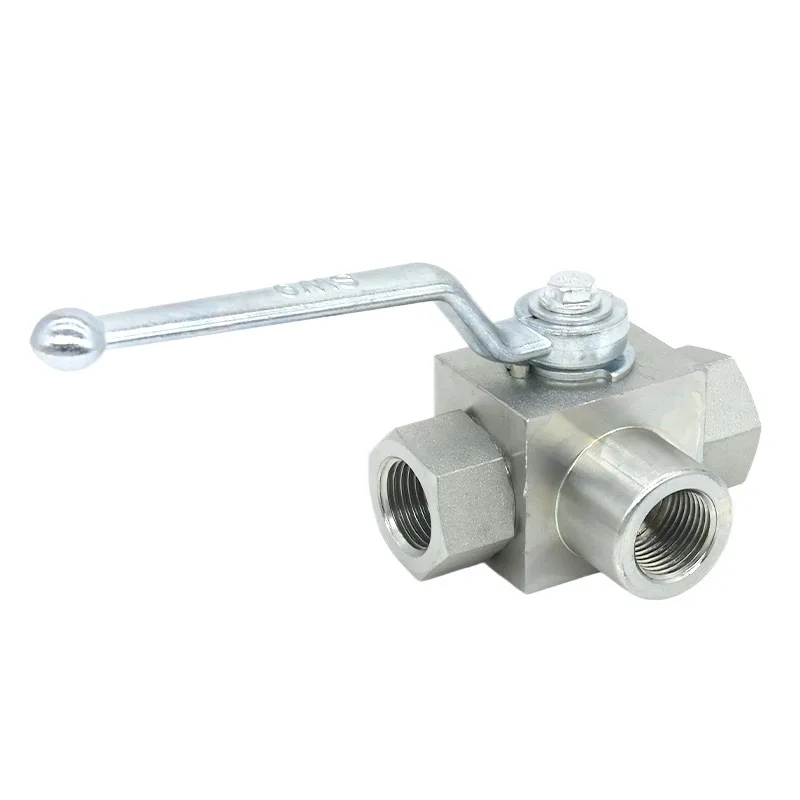 For KHB3K High Pressure Three-way Ball Valve L-type Manual Hydraulic Ball Valve