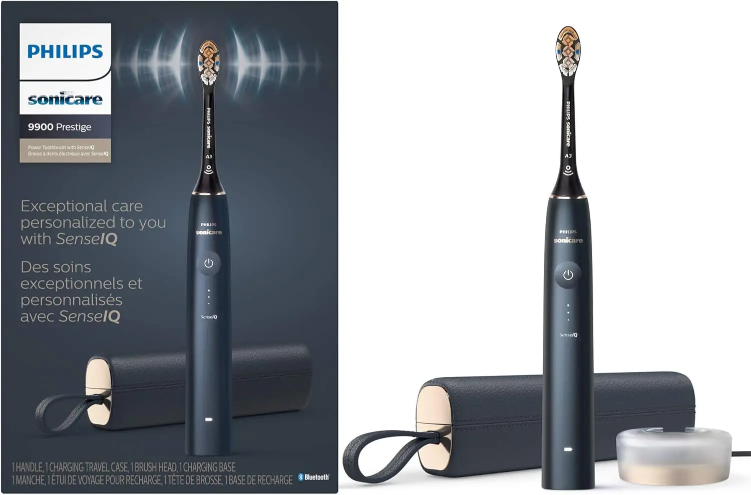 

Sonicare 9900 Prestige Rechargeable Electric Power Toothbrush with SenseIQ, Midnight, HX9990/12