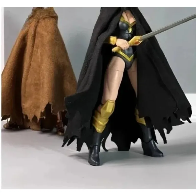 

1/12 Scale Male/Female Soldier Pure Color Cloak Cape with Hat Clothing Model for 6inch SHF Action Figures Toys