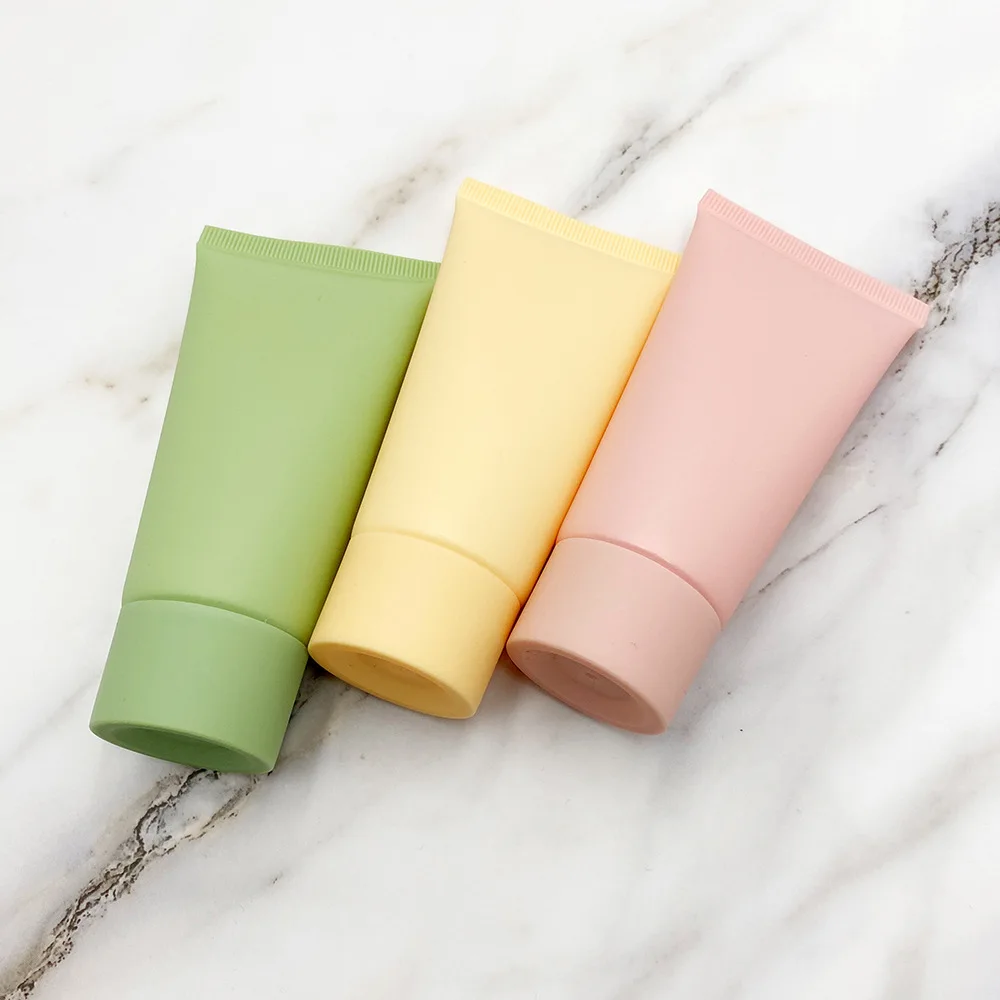 10Pcs Empty Plastic Soft Tube Matte Pink Green Squeeze Packing Bottle 50ML Skin Care Hand Cream Lotion Cosmetic Travel Container