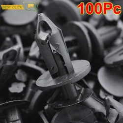 100PCS Black Plastic Retainer Rivet Car Fender Bumper Push Pin Clips Fasteners 8mm Hole For Honda Audi Buick Chrysler