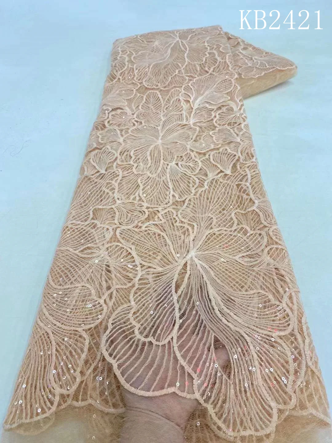 قماش دانتيل أفريقي 5 ياردات جودة عالية 2025 أرجواني أرجواني ترتر تول أقمشة الدانتيل مطرز شبكة فرنسية للخياطة KB2421