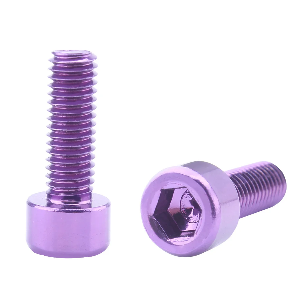 

2 pcs M5*15Mm Aluminum Alloy Bike Screw Super Light Anodized Bolts For Water Bottle Cage Motorcycle Automotive Racing Purple