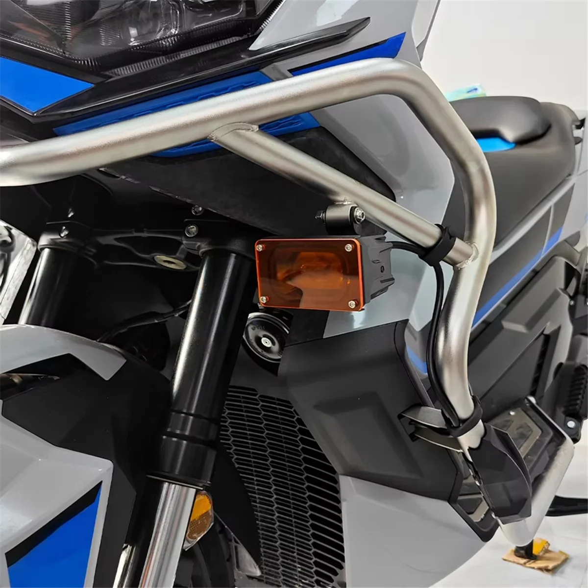 

Ingenious Motorcycle LED Fog Light Guard Protector Spotlight Cover for ZONTES 368G Accessories OrangeDurable