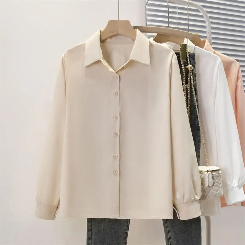 Spring Autumn Casual Chiffon Shirt Women Shirts Fashion Female Long Sleeve Loose Solid Blouse Tops Office Lady Shirts