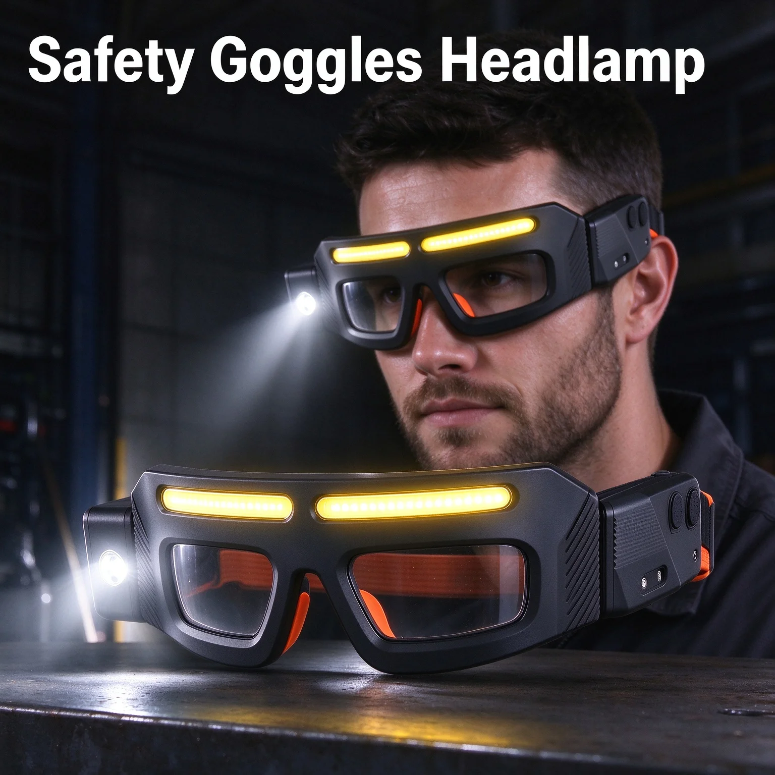 Safety Goggles Headlamp Motion Sensor Rechargeable Work Light Eyeglasses For Night Fishing Cycling Car Repair Flashlight