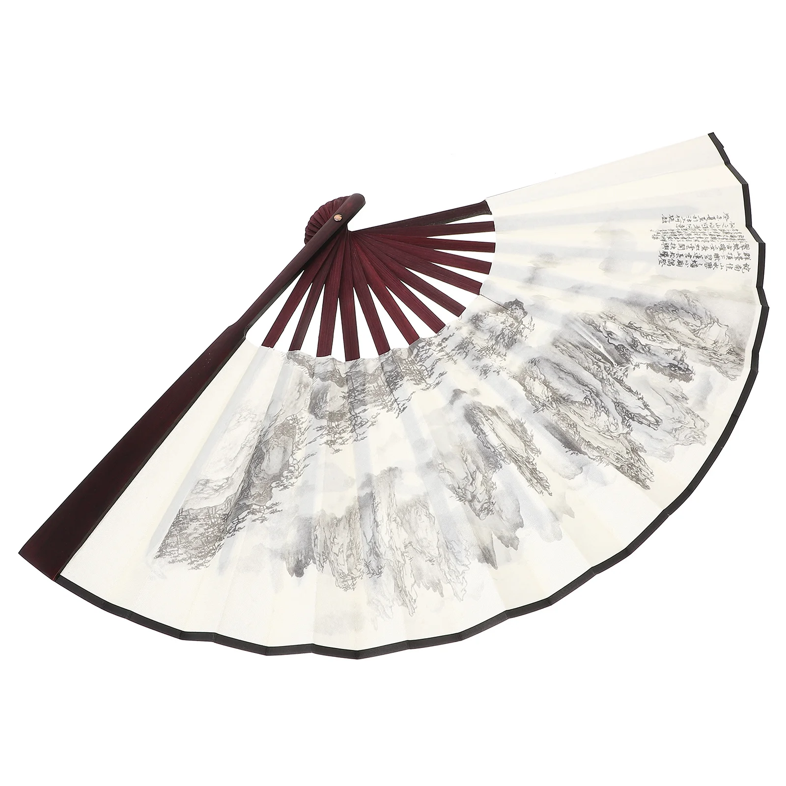 

Chinese Folding Bamboo Handheld Fan For Dance Photography Props Summer Travel Retro Cloth Fan Decorations