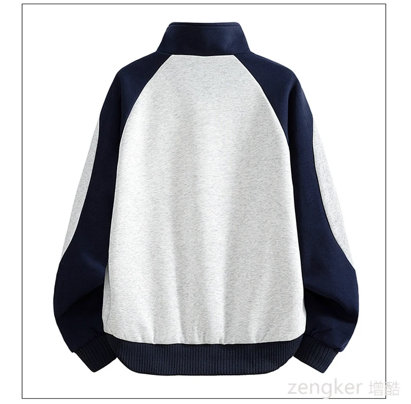Big size Stand Collar Jacket for Spring and Autumn Trendy Youth Top Casual Versatile Outerwear Cardigan Sweatshirt 9XL 8XL