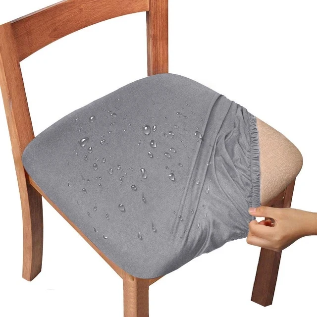 WaterProof Dining Room Chair Cover Seat Covers Spandex 13solid Colors Removable Washable Elastic Cushion Covers For Home Hotel