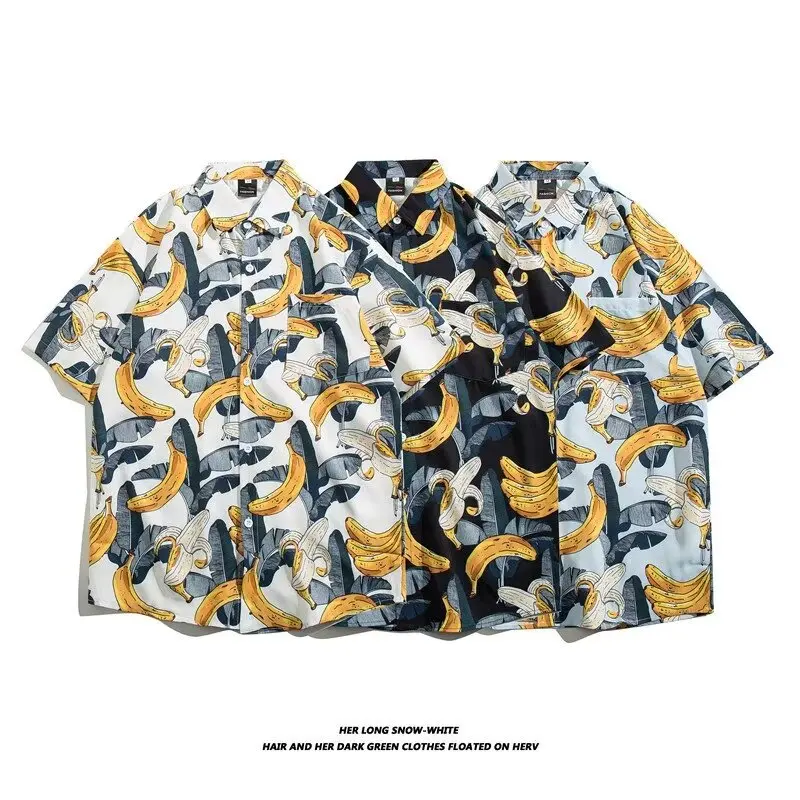 

Hawaiian Shirt and Blouses Women's Summer Clothes Fruit Graphic Short Sleeve T-shirt Ladies Tops Korean Style Clothes Women 2023