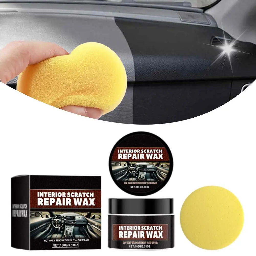 

100g Car Interior Scratch Care Wax Clean Interior Decontamination Maintenance Scratch Care Polishing Wax Brightening J1S2
