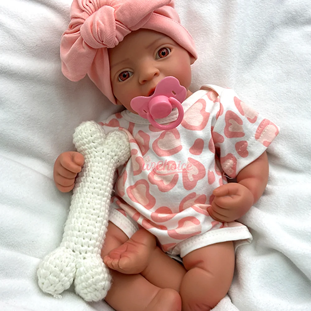 

17" Open Mouth Handmade Painted Reborn Baby Dolls Lifelike Soft Silicone Newborn Baby Doll Girl Adorable Gift Doll Enthusiasts