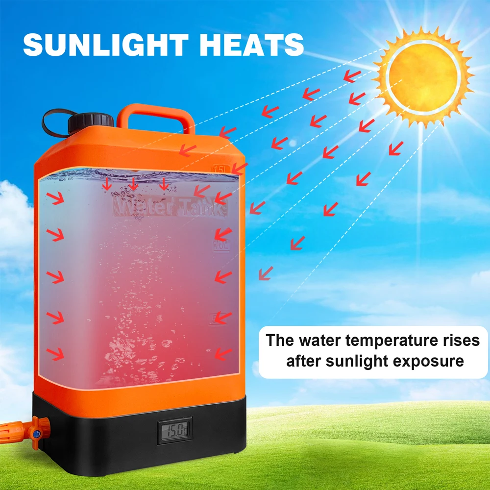 Outdoor Portable Camping Shower with 16L Silica Gel Water Bag Rechargeable Electric Pump For Hiking Climbing Bathing Pet Washing