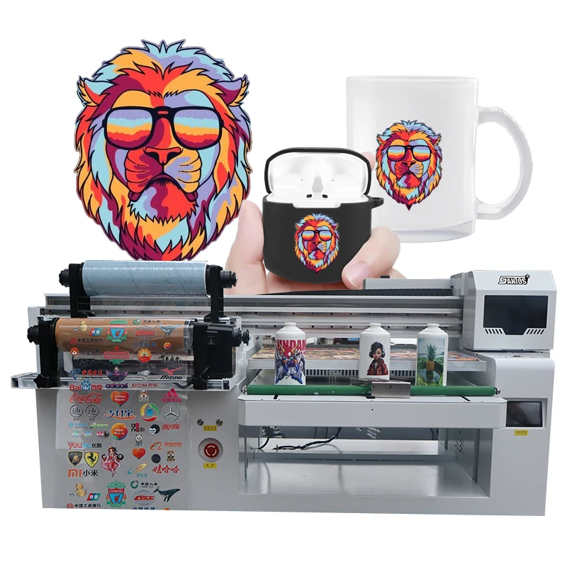 High resolution automatically measure height multicolor uv crystal card printer for metal decoration uv flatbed printing machine