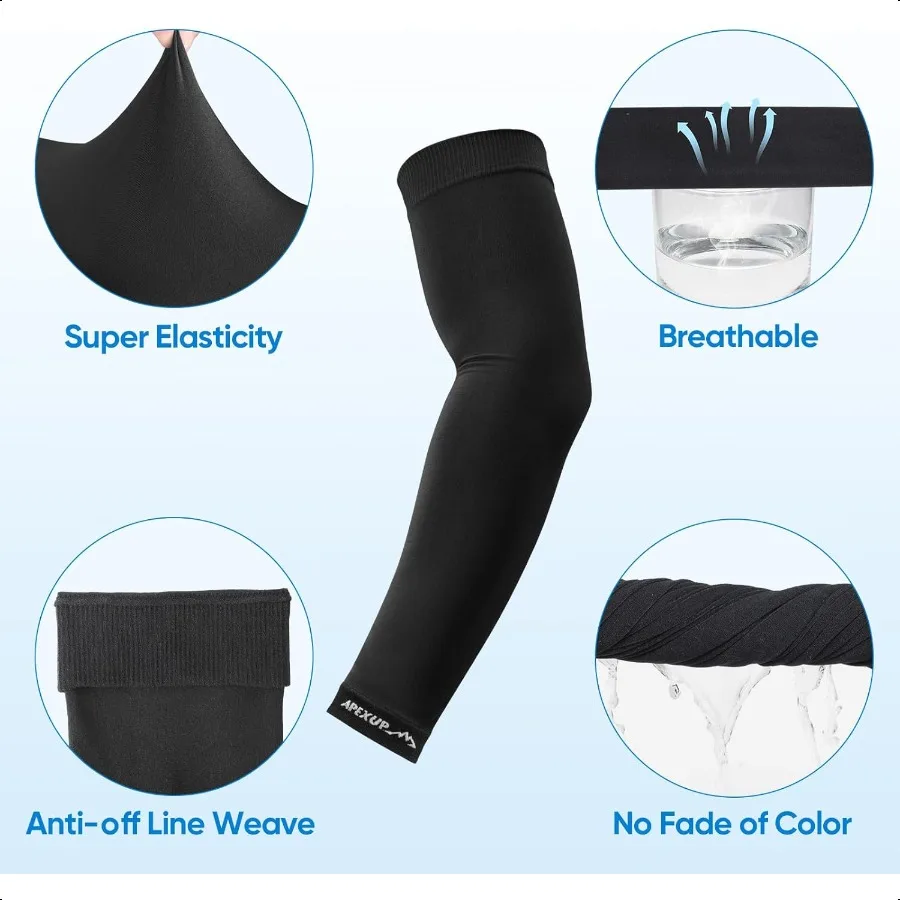 Cooling Arm Sleeves for Men Women UV Sun Protection UPF 50 Volleyball Arm Sleeves Comprion Sleeves for Outdoor