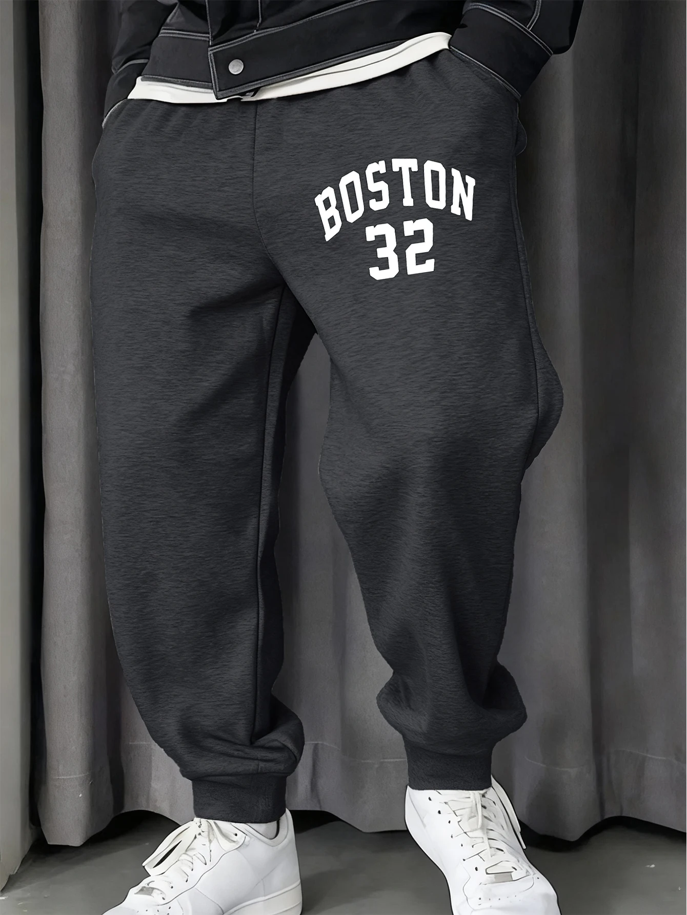 

Спортивные штаны с принтом Boston, США, город 32, мужские модные флисовые длинные брюки, осенняя мягкая спортивная одежда, спортивные штаны с карманами и шнурком