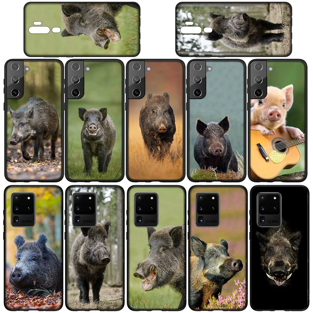 Animal Wild Boar Pig Cover Phone Casing for Samsung Galaxy S21 S20 Fe S23 S22 Ultra S8 Plus A12 A13 A21S A71 Soft Case