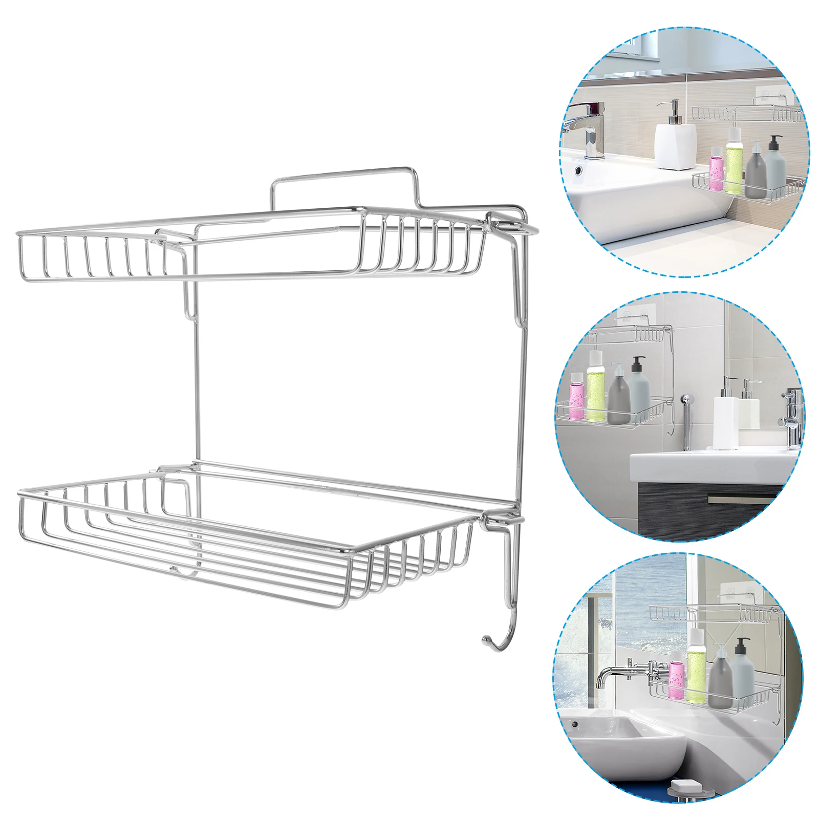 

Folding Stainless Steel Bathroom Corner Shelf Wall-Mounted Shower Storage Rack Foldable Design Easy for Home