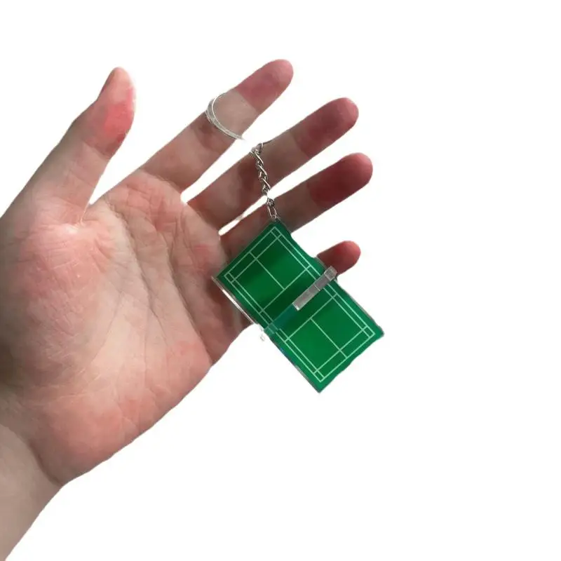 على الوجهين ملعب كرة الريشة الصغيرة كيرينغ الاكريليك الريشة سلسلة مفاتيح مصنوعة من الأكريليك تنس الطاولة تنس المحكمة تنس الطاولة مفتاح حامل #5