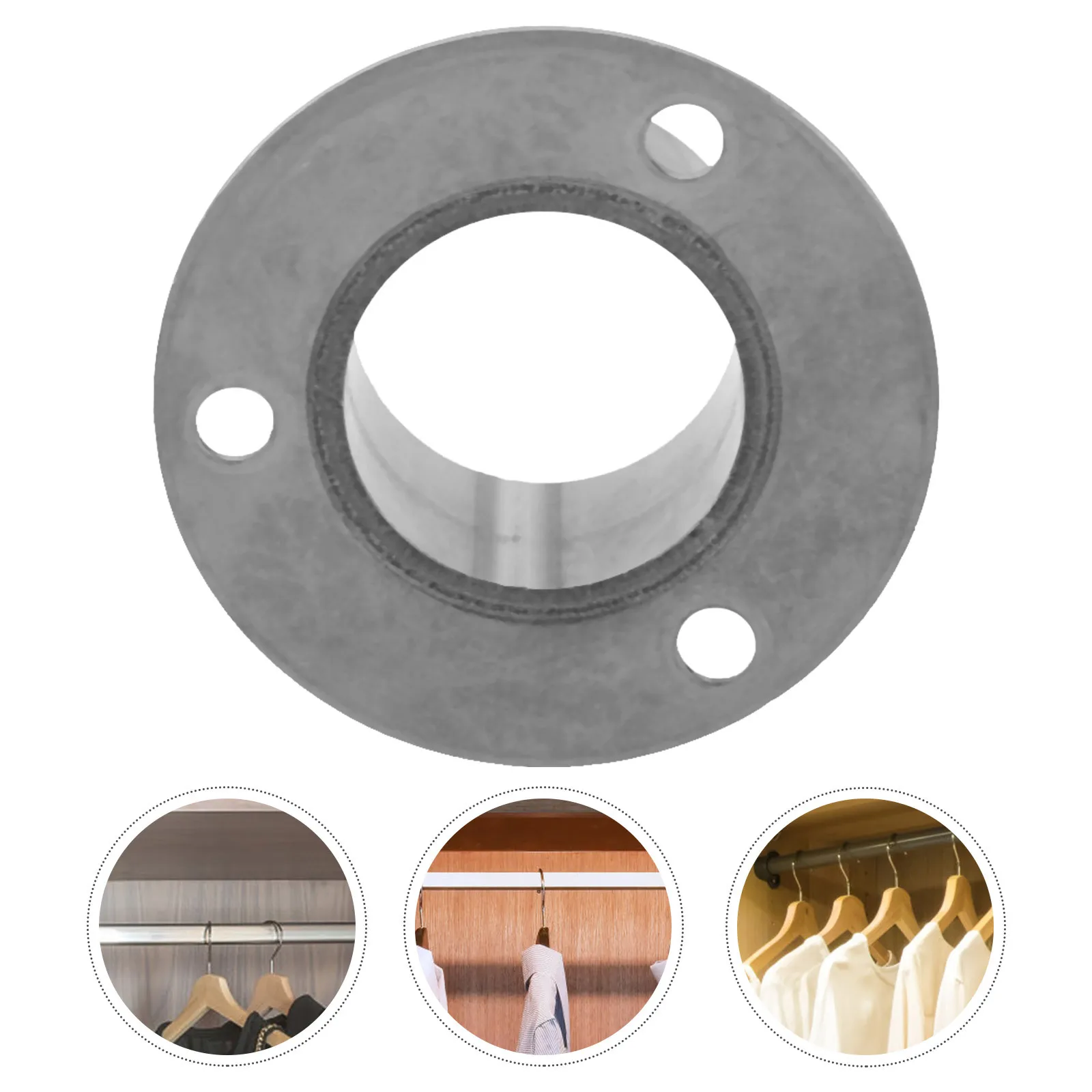 

Stainless Steel Closet Pole Socket Heavy Duty Shower Curtain Rod Holder Closet Rod Base Practical Home Supply