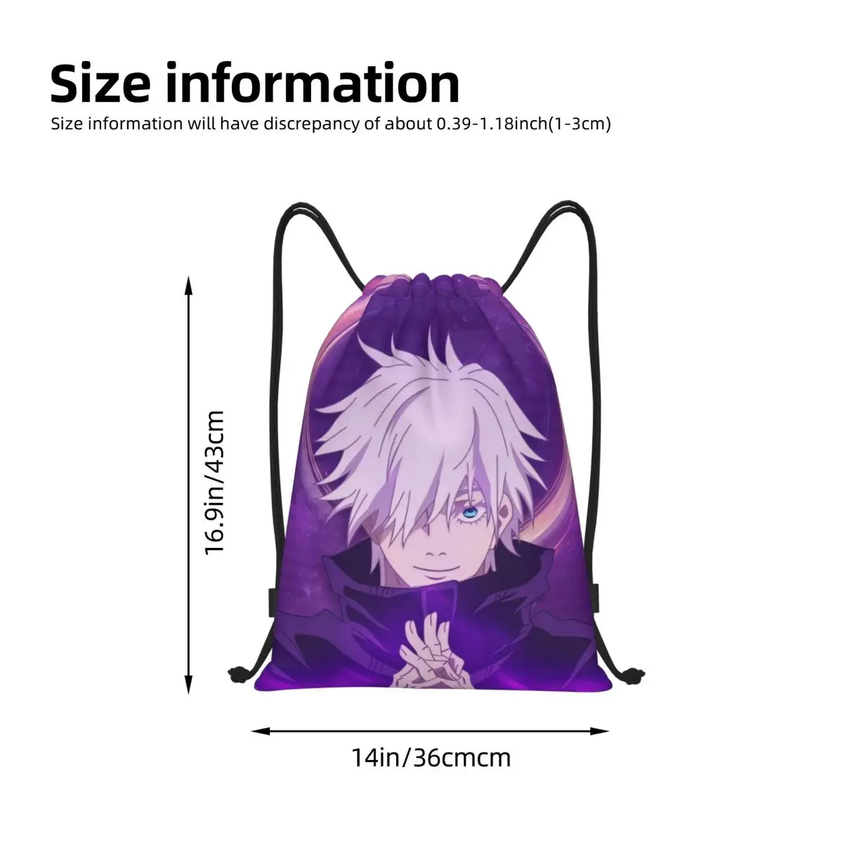 Custom Anime J:Jujutsu-K:Kaisen Gojo Lightweight Drawstring Pocket Backpack Fashion Casual Unisex Sport  Waterproof Backpack