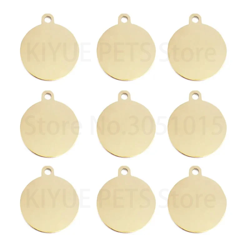 Wholesale 100pcs Dog Tags Customize Engrave Polished Stainless Steel Dog ID Name Tag Charm Pendant Round Dog tag Stamping Blank