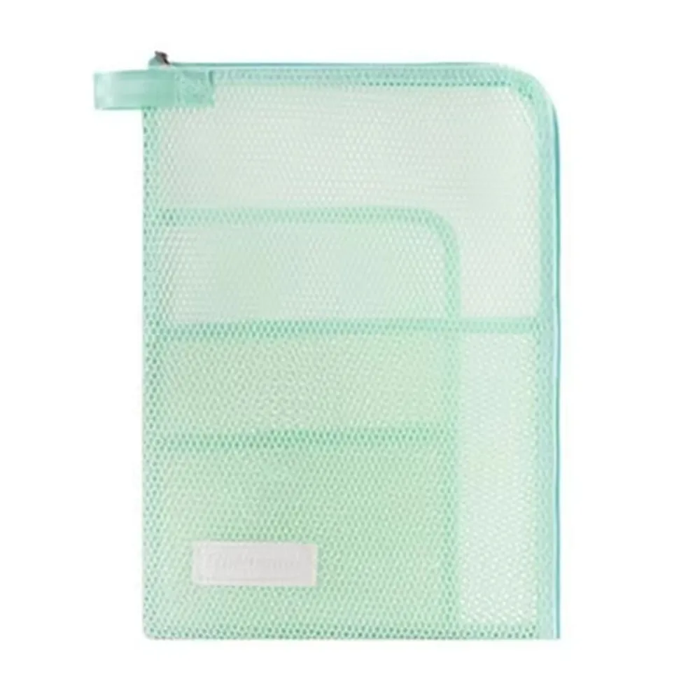 

Large Opening Portable Mesh File Folder Small Handle Zipper Document Folder Bag 4 Layers Breathable Paper Document Handbag