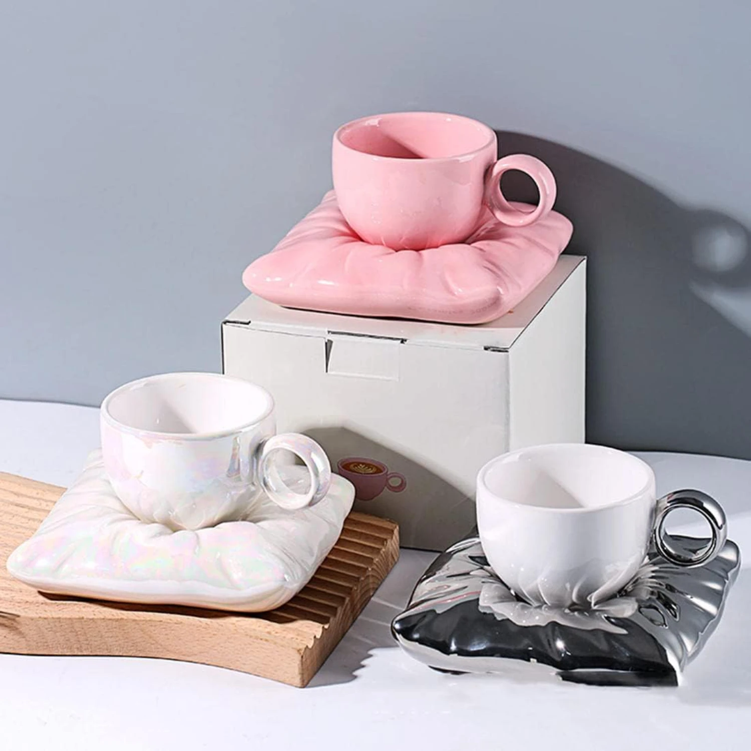 

experience, featuring exquisite ceramic mugs in vibrant colors. Elevate your morning coffee ritual with these elegant and stylis