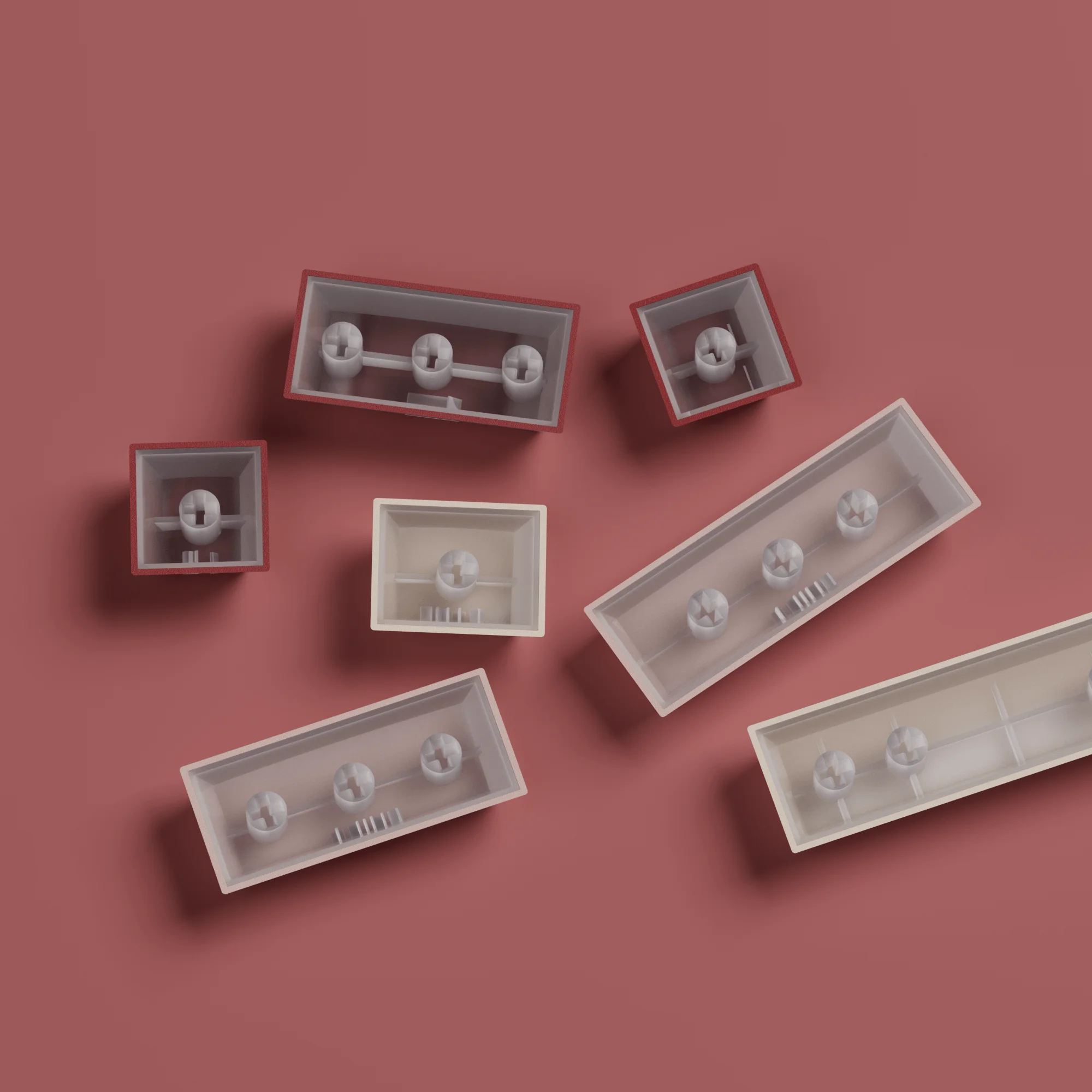 Veekos Rose Latte Gradient SP Keycap Set 136-Key Shine-through Cherry Profile PBT Double Shot Keycap for  MX Custom Keyboard