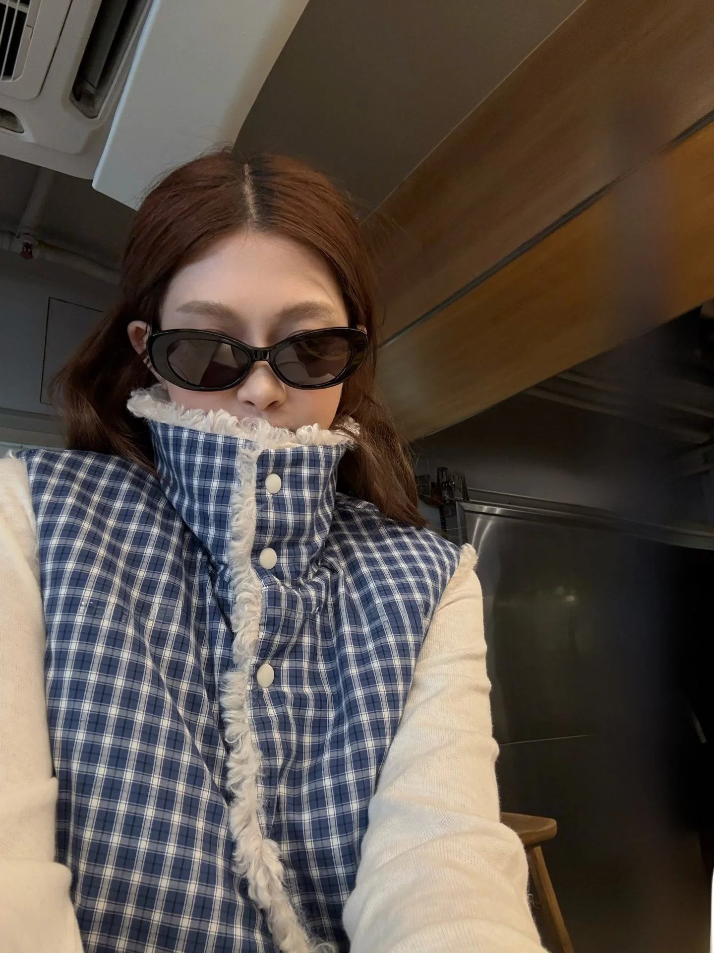 

Женский мягкий пушистый жилет-пальто ATO Hero с клетчатым узором, двусторонний, повседневная верхняя одежда, модный женский топ