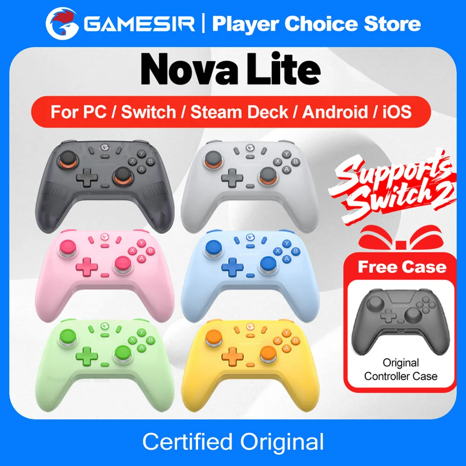 Gamesir Gamepads PC Switch 2 Controlador Nova Lite Control Palanca de Efecto Hall para Nintendo Switch Steam Android iOS Teléfono