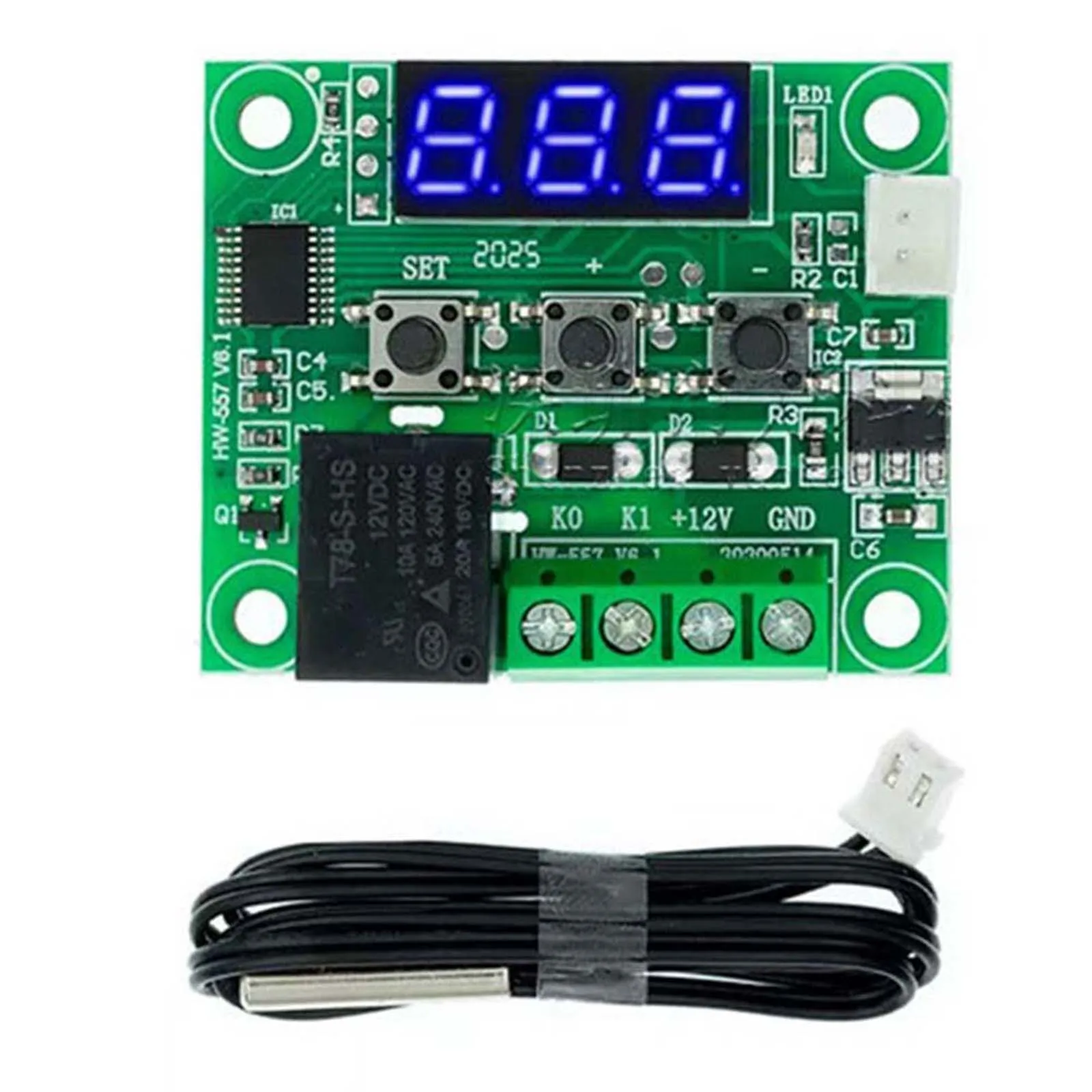 12V Digital Temperature Controller with Sensor Relay Switch for W1209 Temperature Range 50 to 110 Celsius Degrees 10A Output