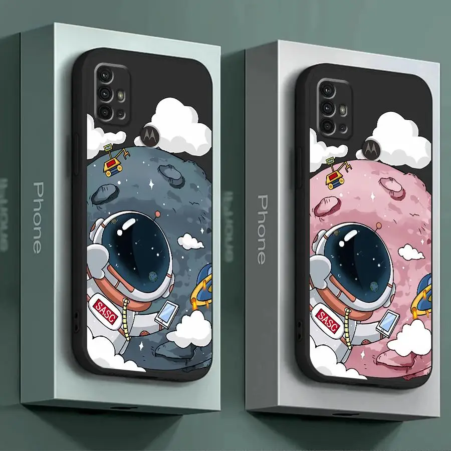 Luxury Space Astronaut Phone Case for Moto G30 G31 G50 4G 5G G51 5G G60 G60S G71 5G G22 G32 G52 G72 G53 G73